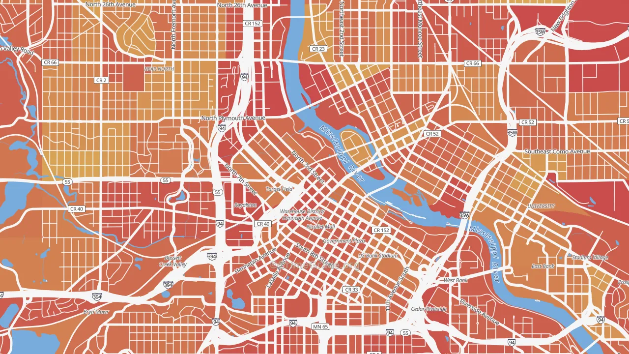 55401, MN Map of Drug-Related Crime Rates