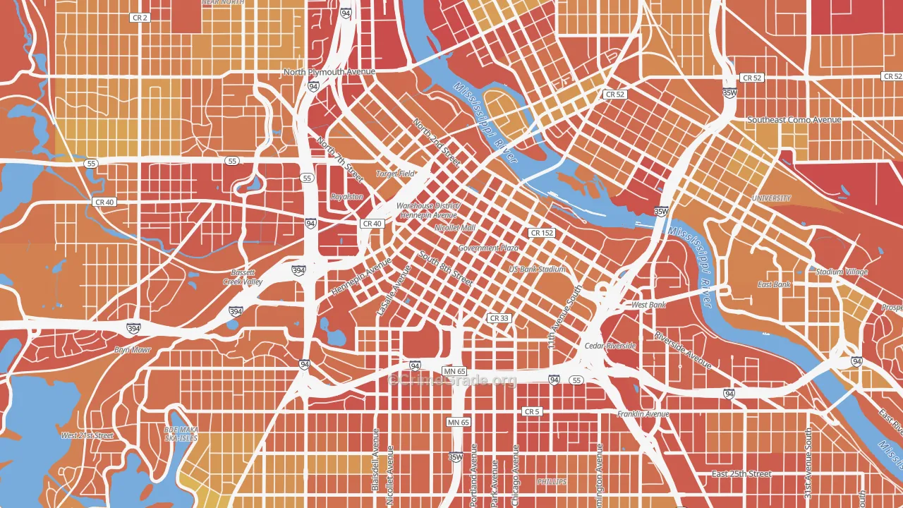 55402, MN Map of Drug-Related Crime Rates