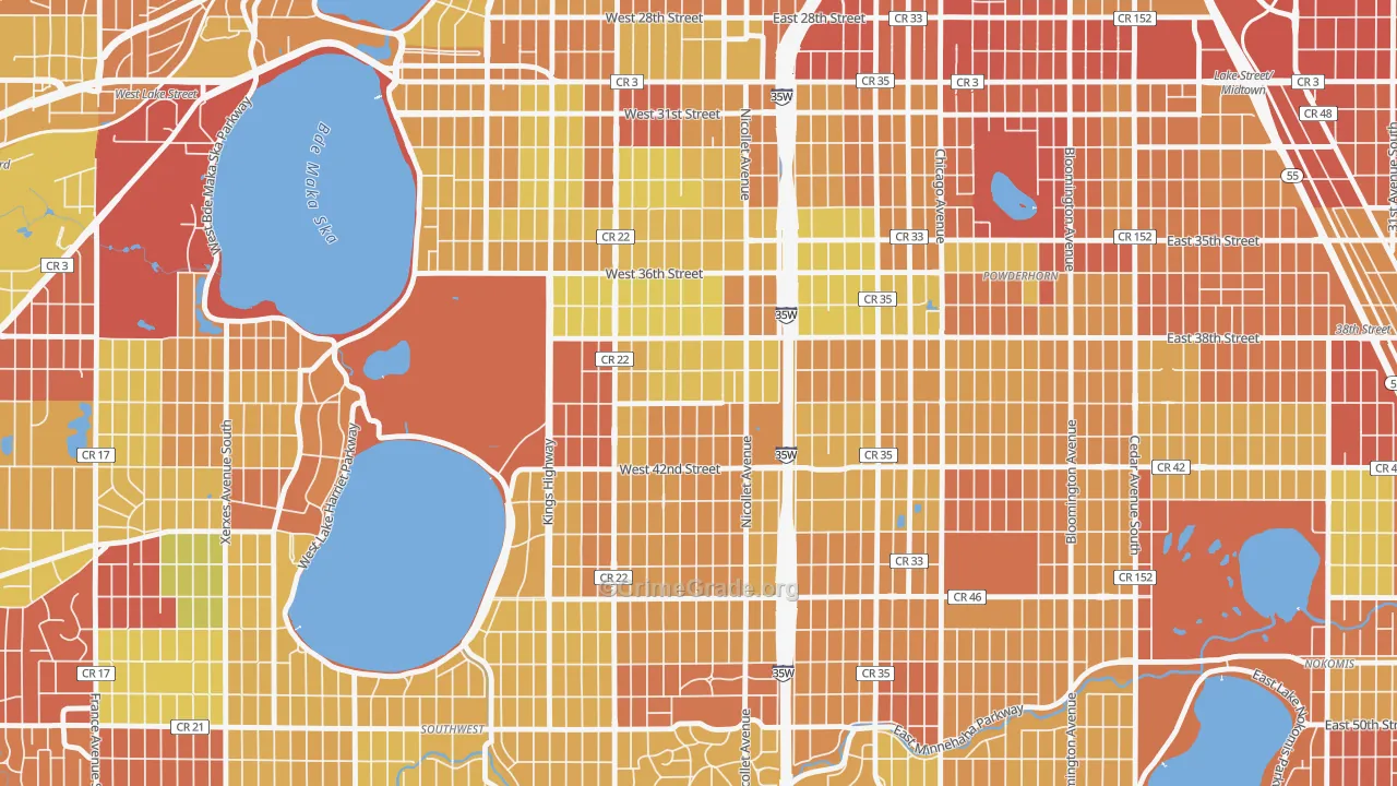 55409, MN Map of Drug-Related Crime Rates