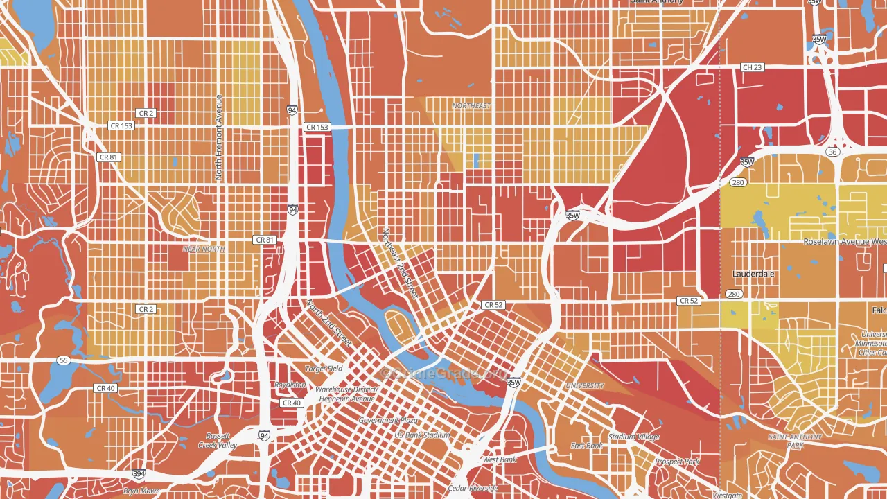 55413, MN Map of Drug-Related Crime Rates