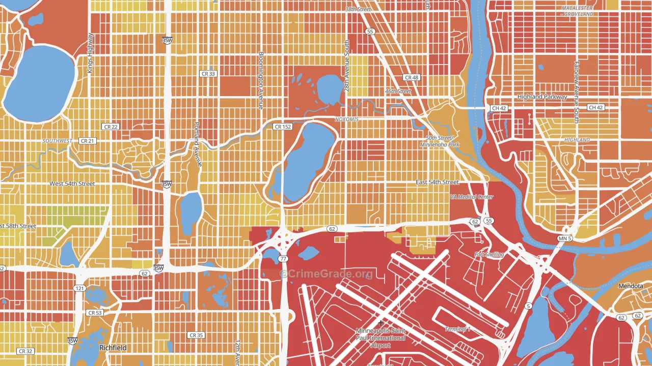 55417, MN Map of Drug-Related Crime Rates