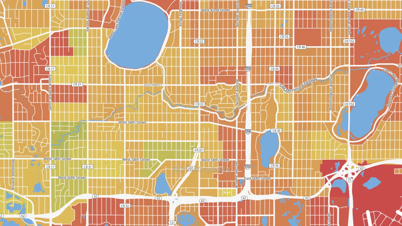55419, MN Map of Drug-Related Crime Rates