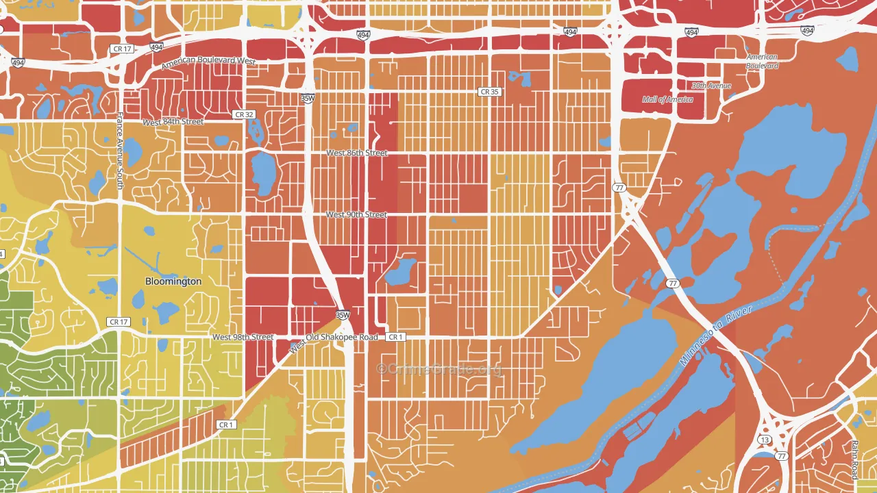 55420, MN Map of Drug-Related Crime Rates