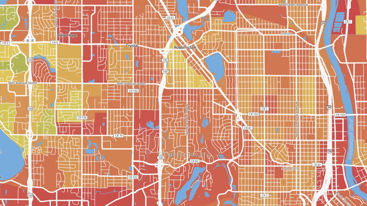 55422, MN Map of Drug-Related Crime Rates
