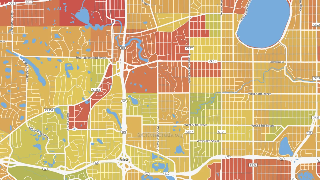 55424, MN Map of Drug-Related Crime Rates