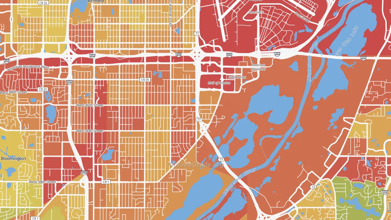 55425, MN Map of Drug-Related Crime Rates