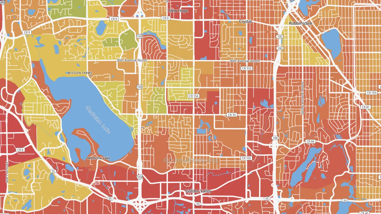 55427, MN Map of Drug-Related Crime Rates