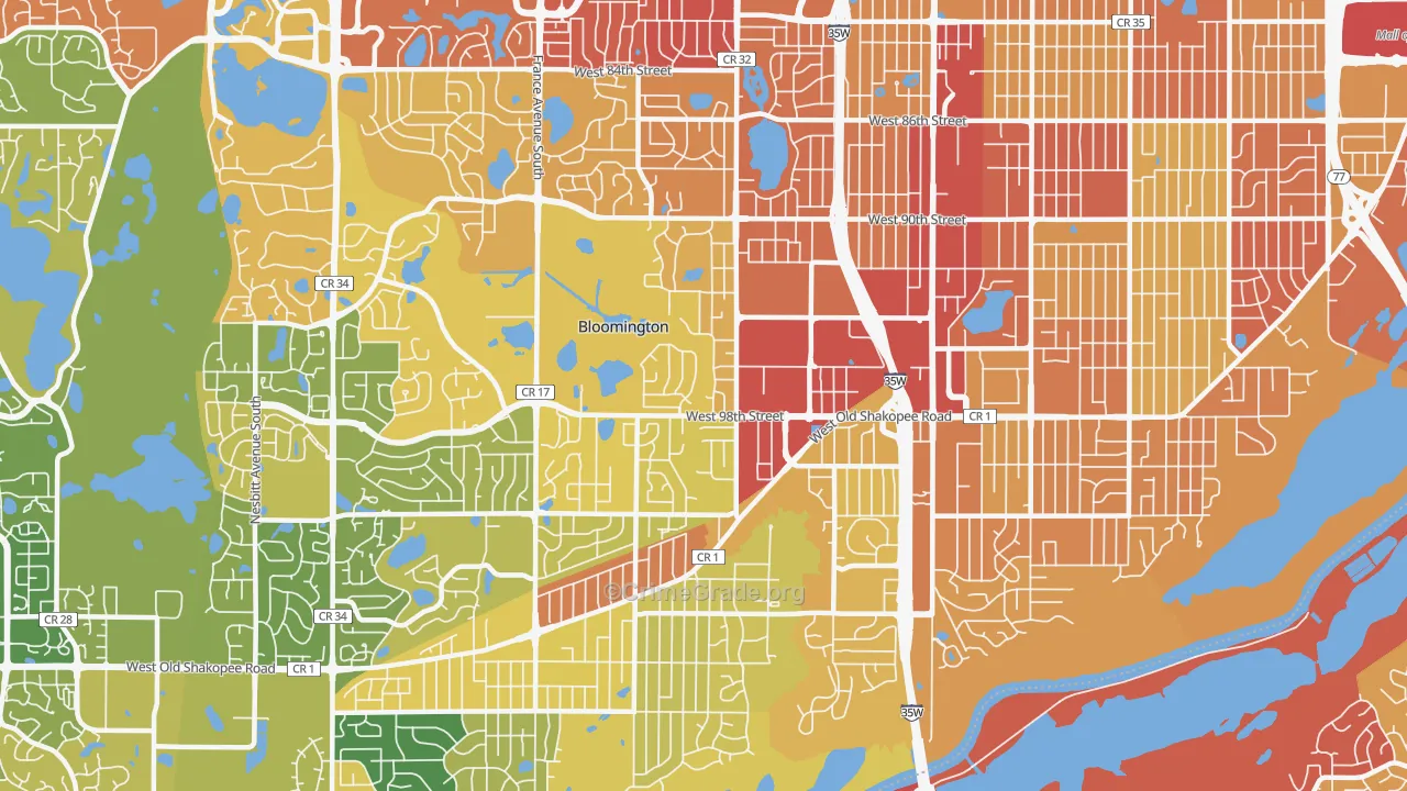 55431, MN Map of Drug-Related Crime Rates