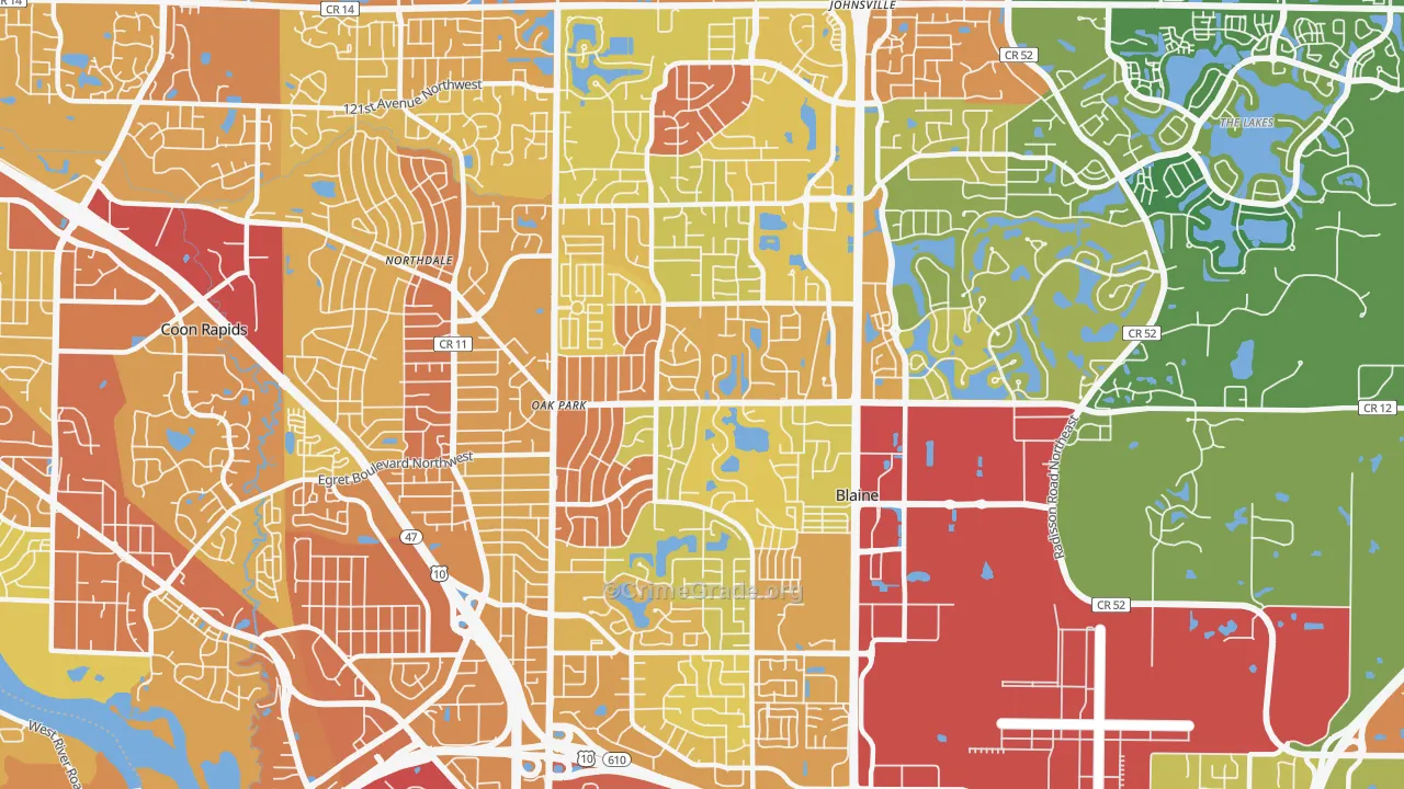 55434, MN Map of Drug-Related Crime Rates