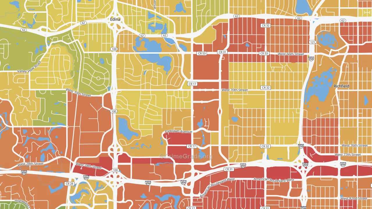 55435, MN Map of Drug-Related Crime Rates