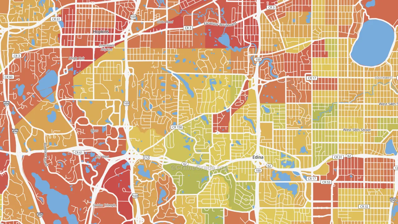 55436, MN Map of Drug-Related Crime Rates