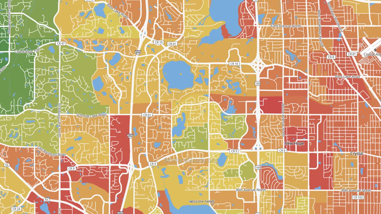 55442, MN Map of Drug-Related Crime Rates