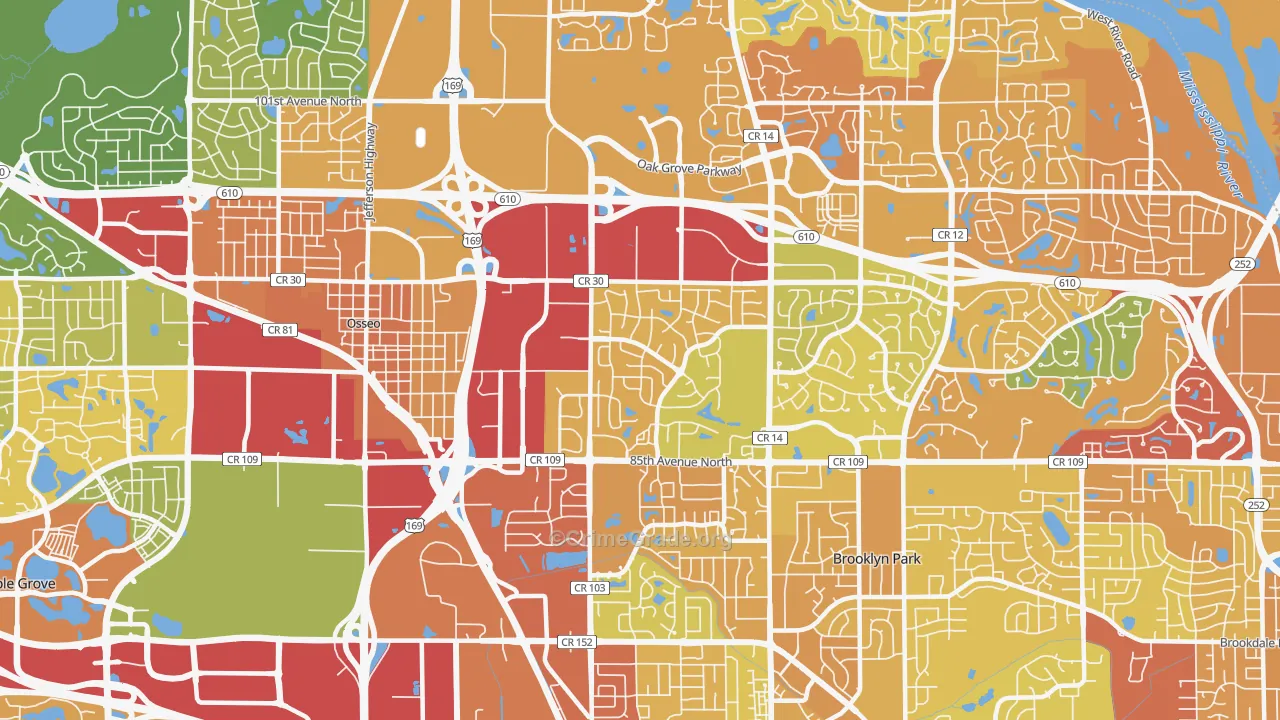 55445, MN Map of Drug-Related Crime Rates