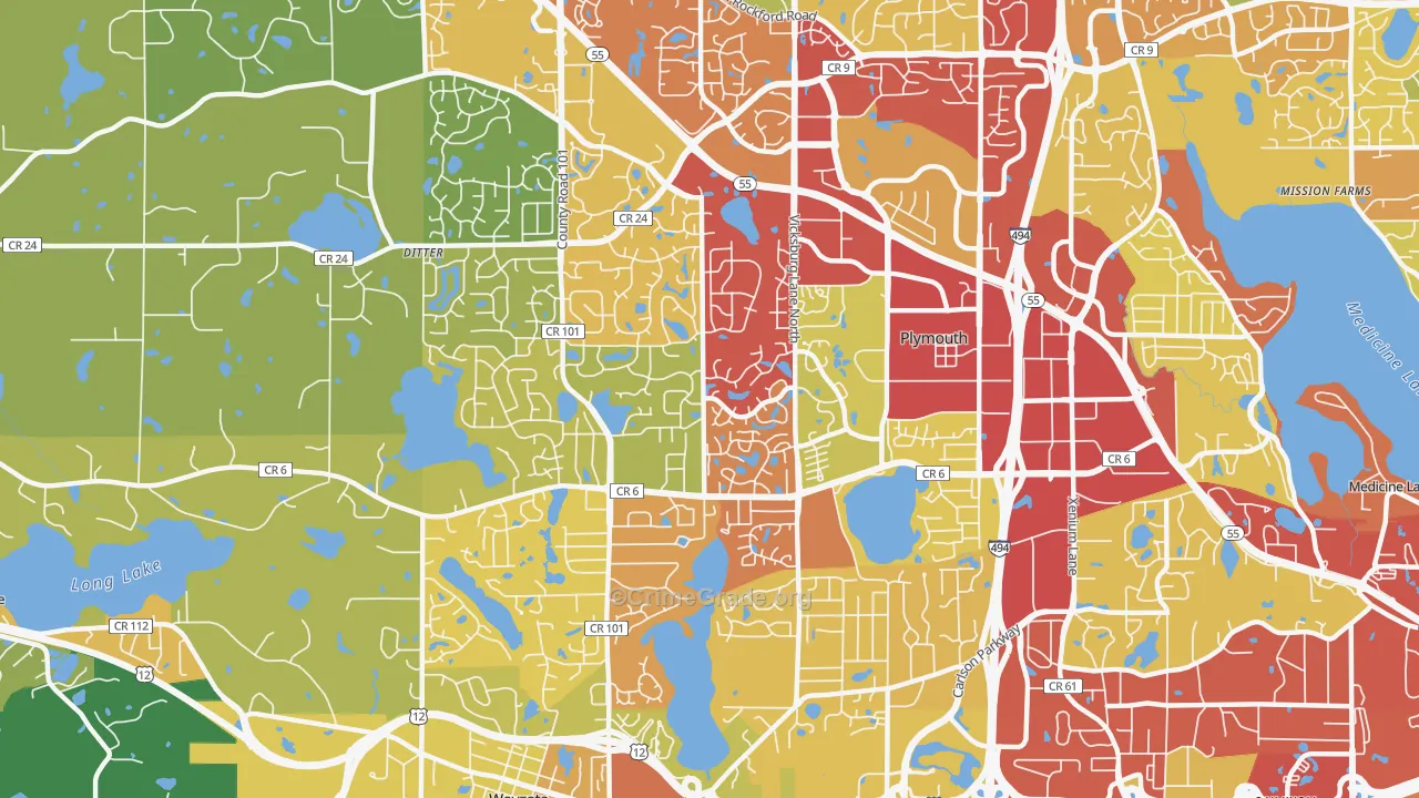 55447, MN Map of Drug-Related Crime Rates