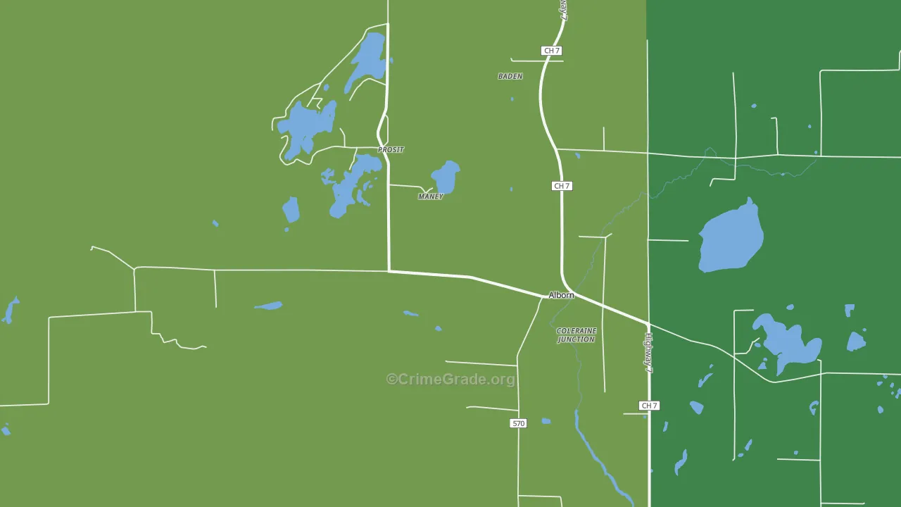 55702, MN Map of Drug-Related Crime Rates