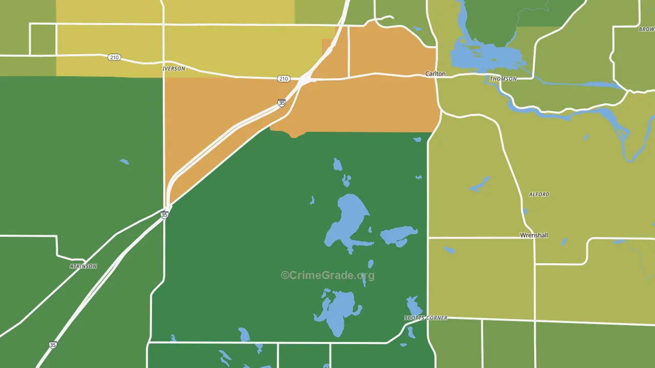 55718, MN Map of Drug-Related Crime Rates