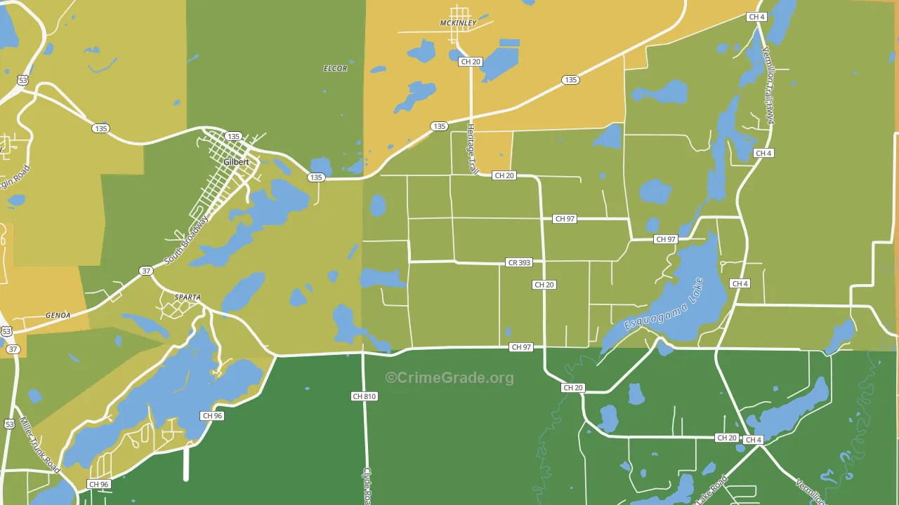 55741, MN Map of Drug-Related Crime Rates