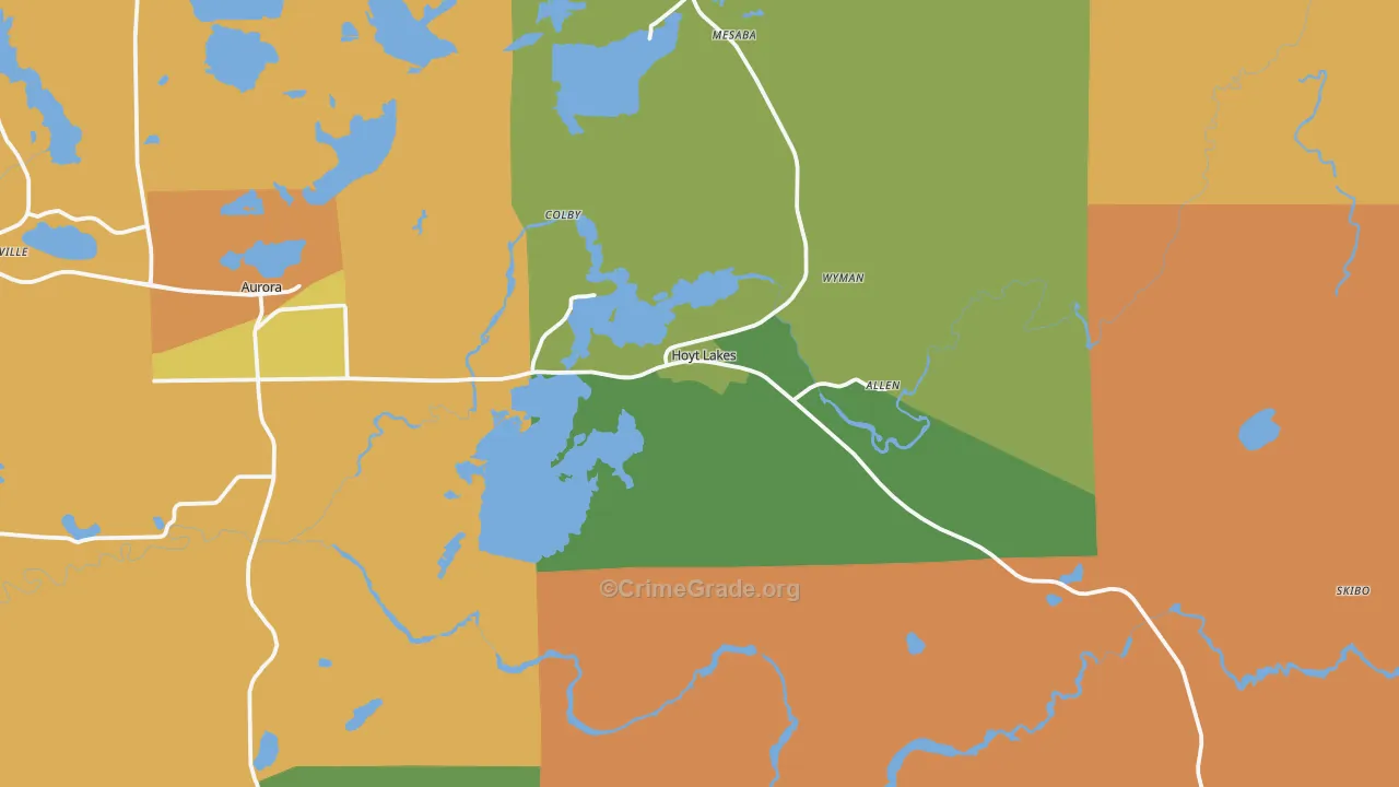 55750, MN Map of Drug-Related Crime Rates