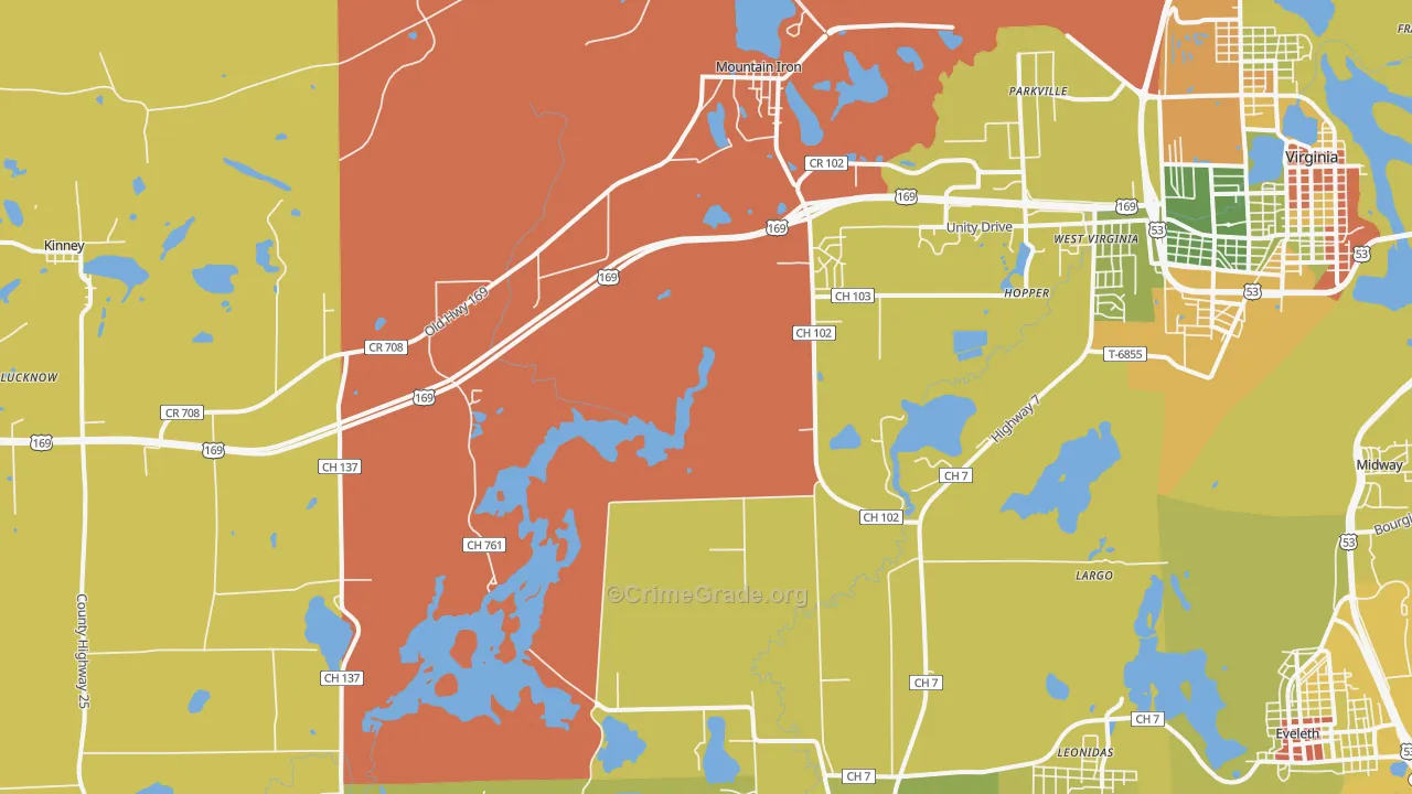55768, MN Map of Drug-Related Crime Rates