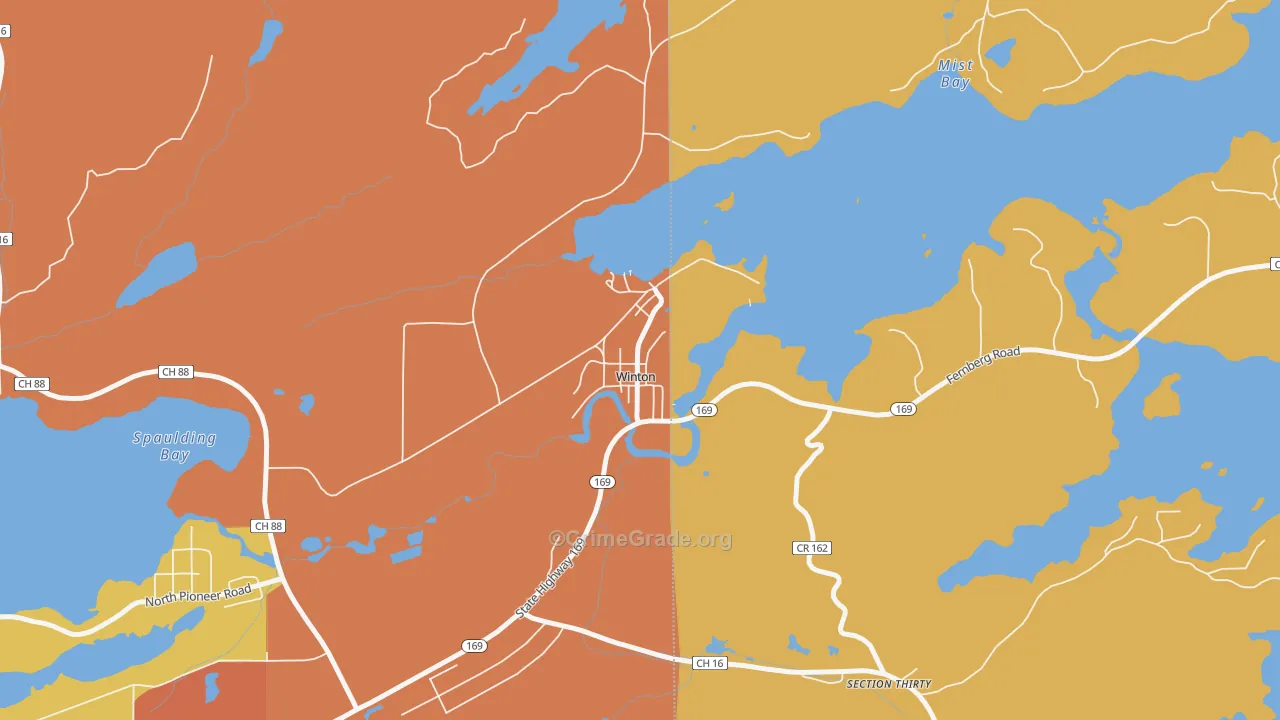 55796, MN Map of Drug-Related Crime Rates