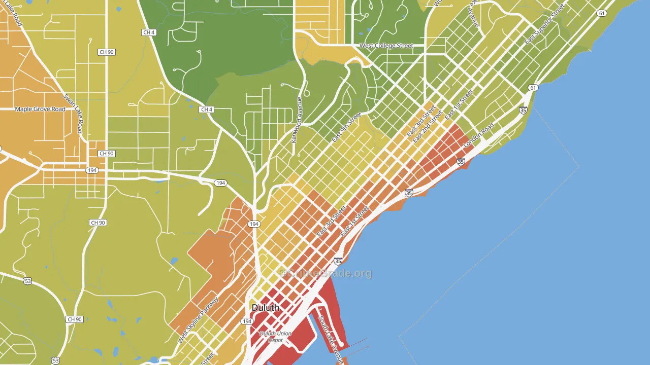 55805, MN Map of Drug-Related Crime Rates