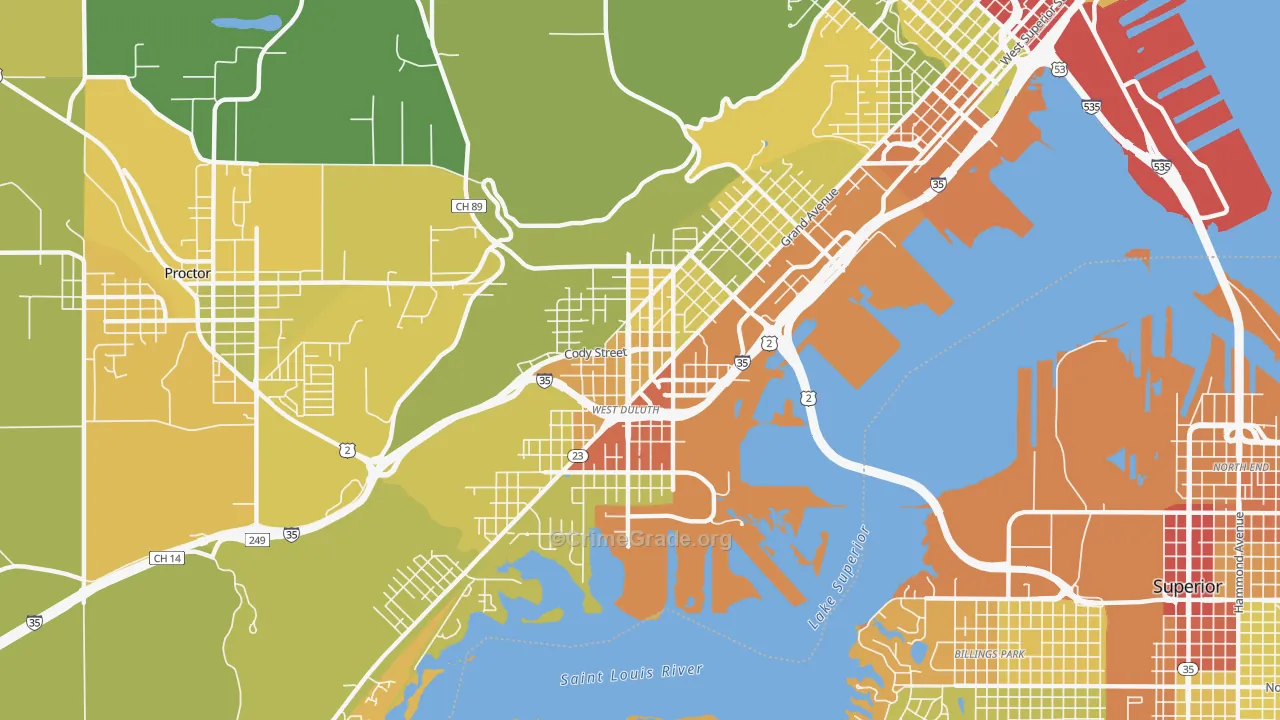 55807, MN Map of Drug-Related Crime Rates
