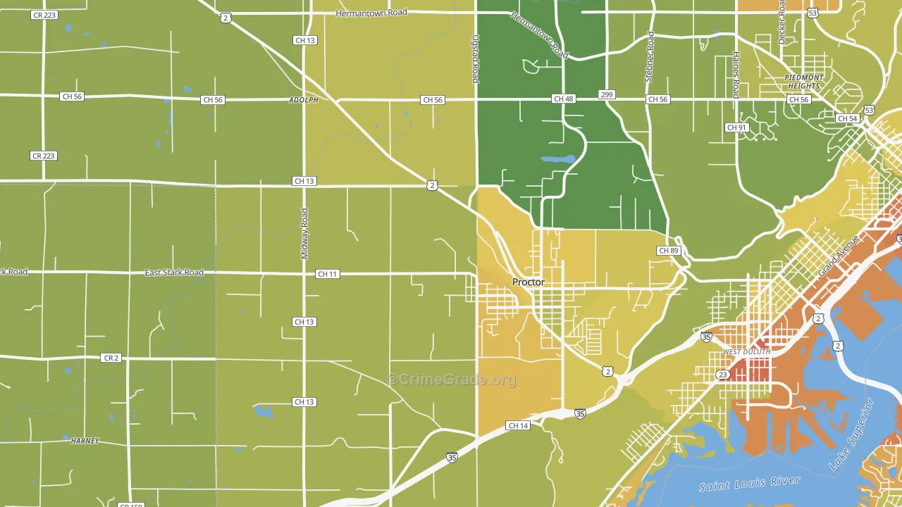 55810, MN Map of Drug-Related Crime Rates