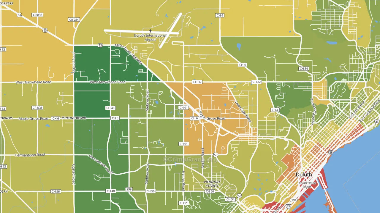 55811, MN Map of Drug-Related Crime Rates