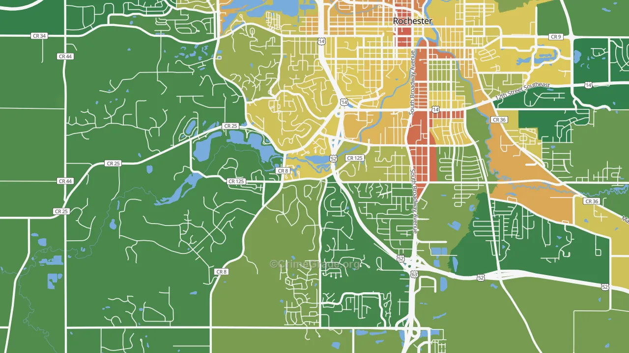 55902, MN Map of Drug-Related Crime Rates