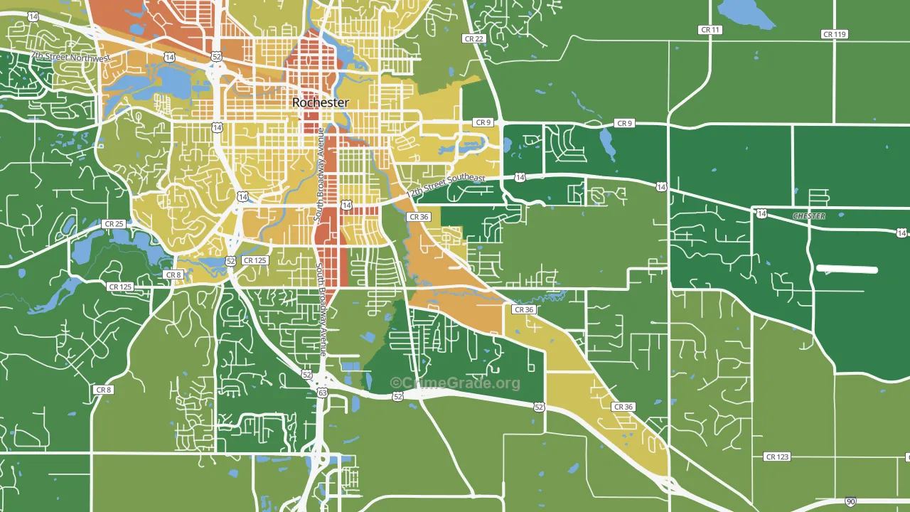 55904, MN Map of Drug-Related Crime Rates