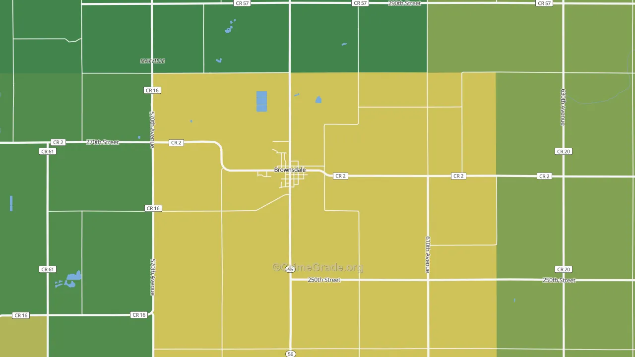 55918, MN Map of Drug-Related Crime Rates