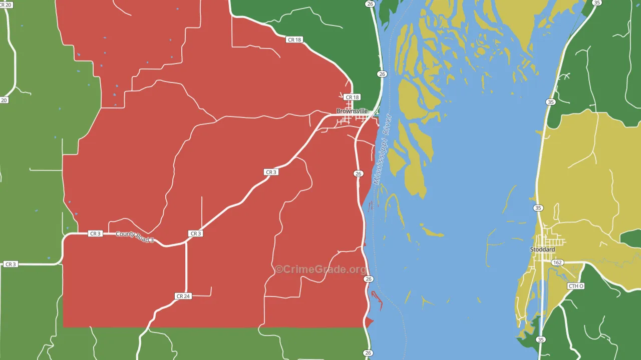 55919, MN Map of Drug-Related Crime Rates