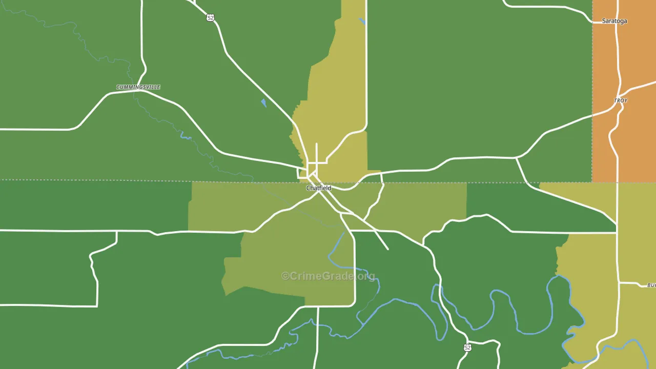 55923, MN Map of Drug-Related Crime Rates