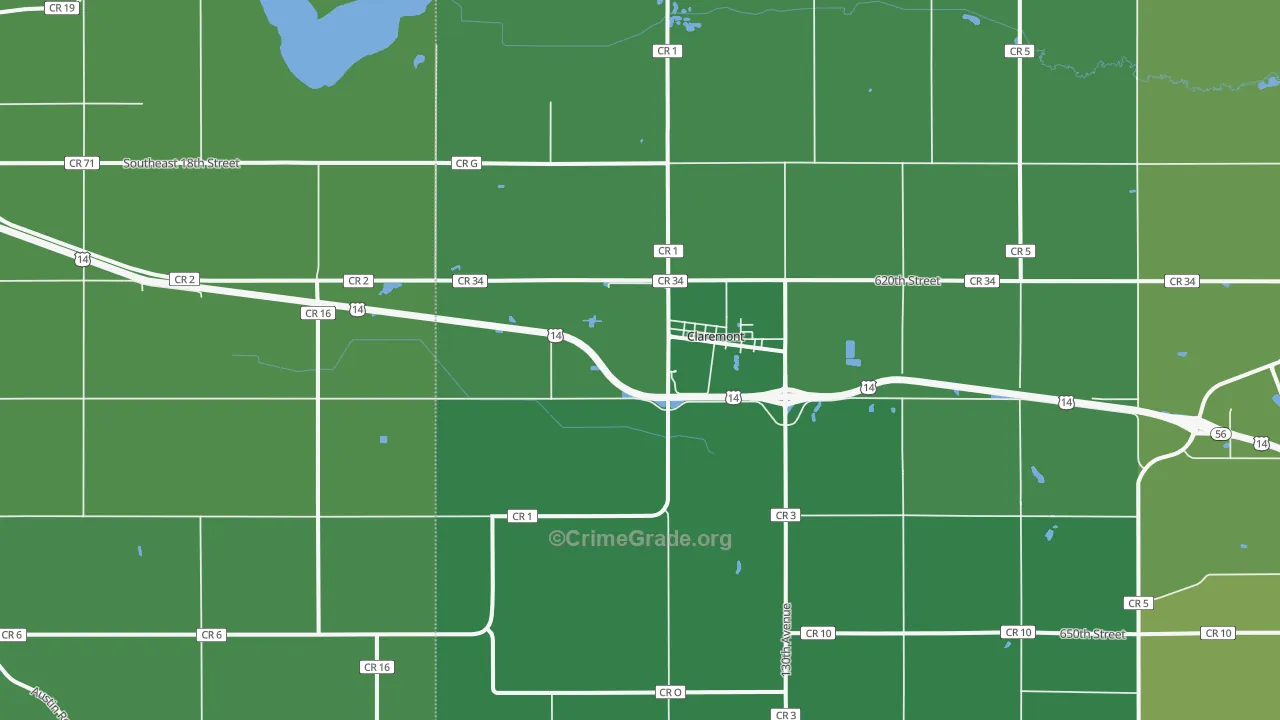 55924, MN Map of Drug-Related Crime Rates