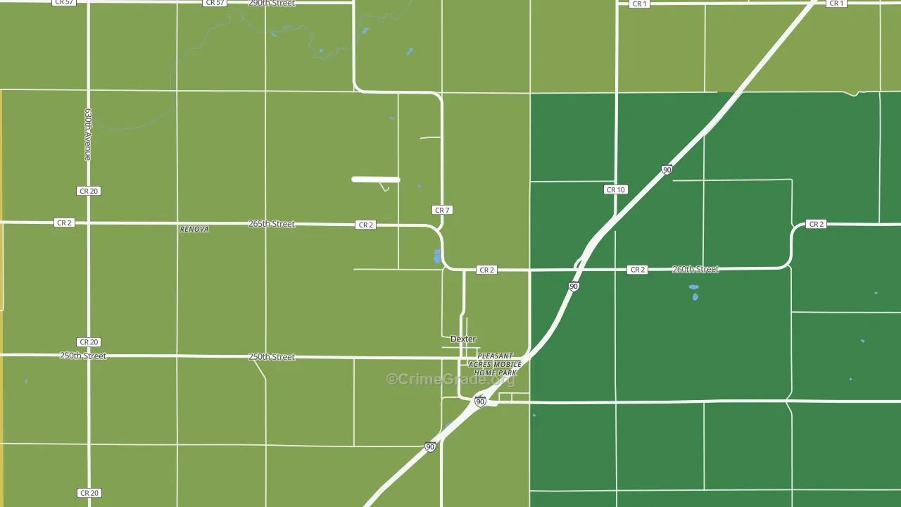 55926, MN Map of Drug-Related Crime Rates