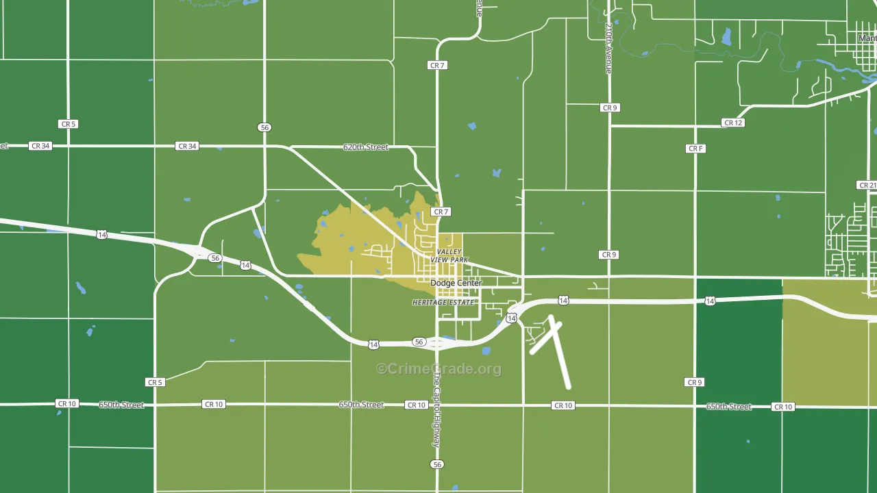 55927, MN Map of Drug-Related Crime Rates