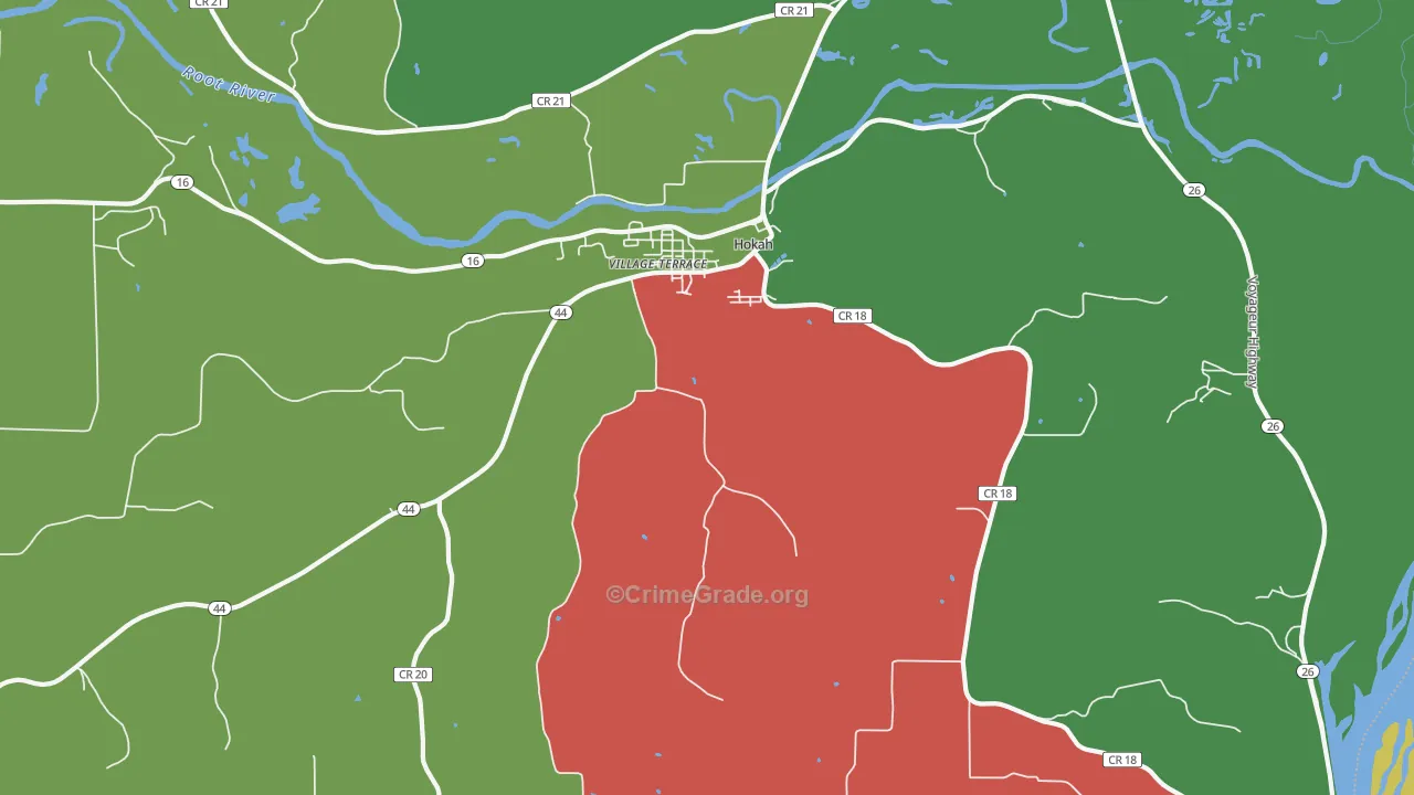 55941, MN Map of Drug-Related Crime Rates