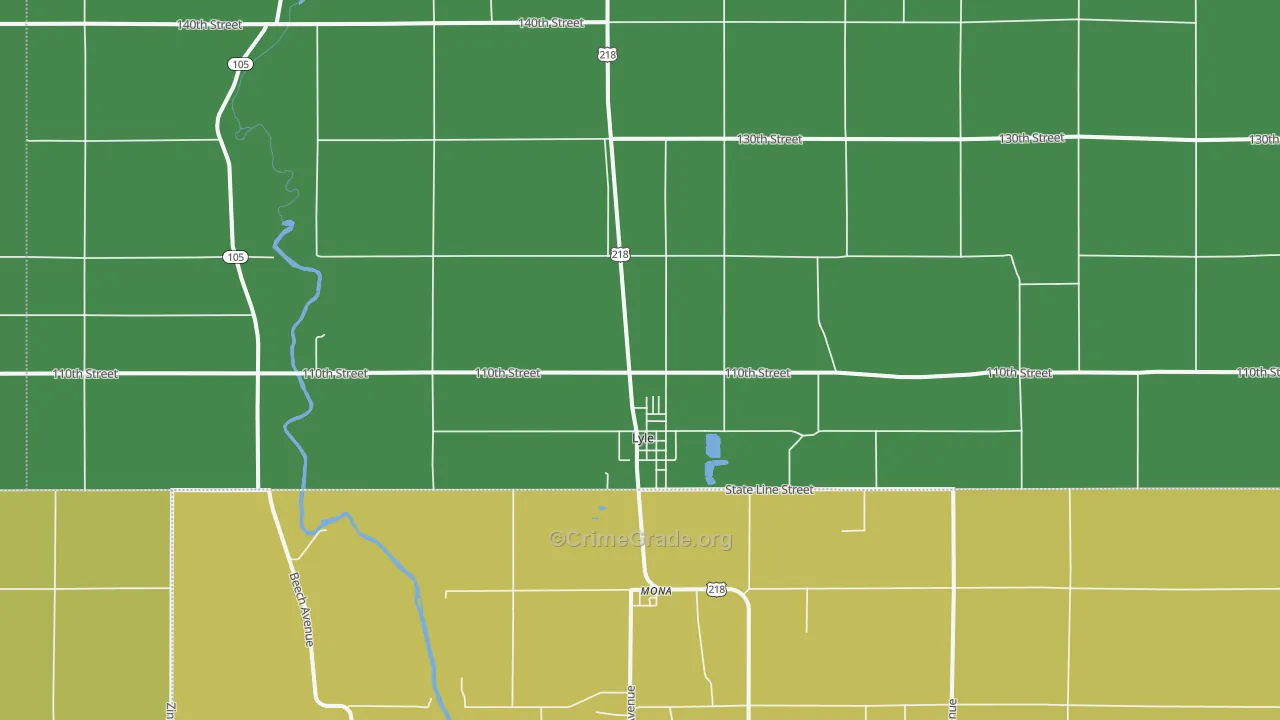 55953, MN Map of Drug-Related Crime Rates