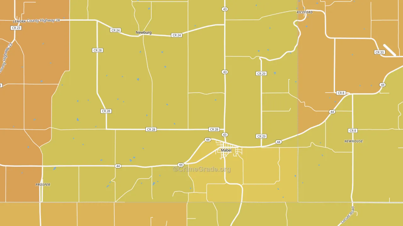 55954, MN Map of Drug-Related Crime Rates