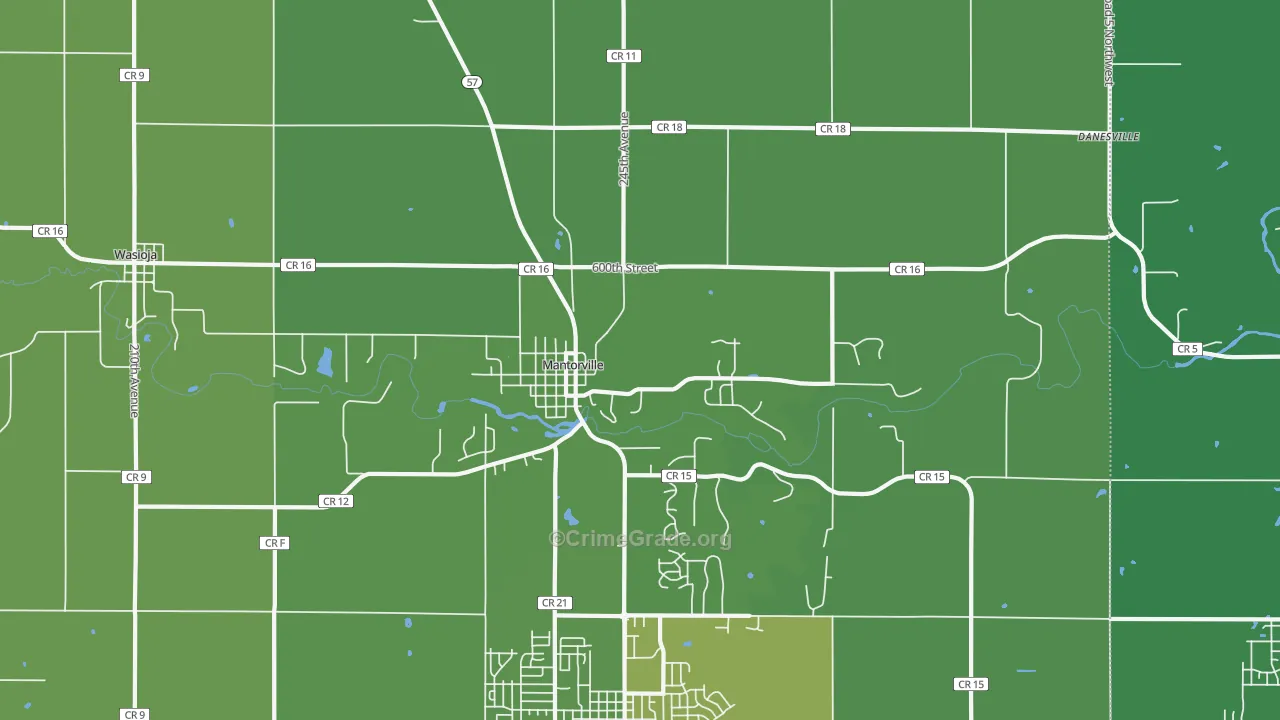 55955, MN Map of Drug-Related Crime Rates