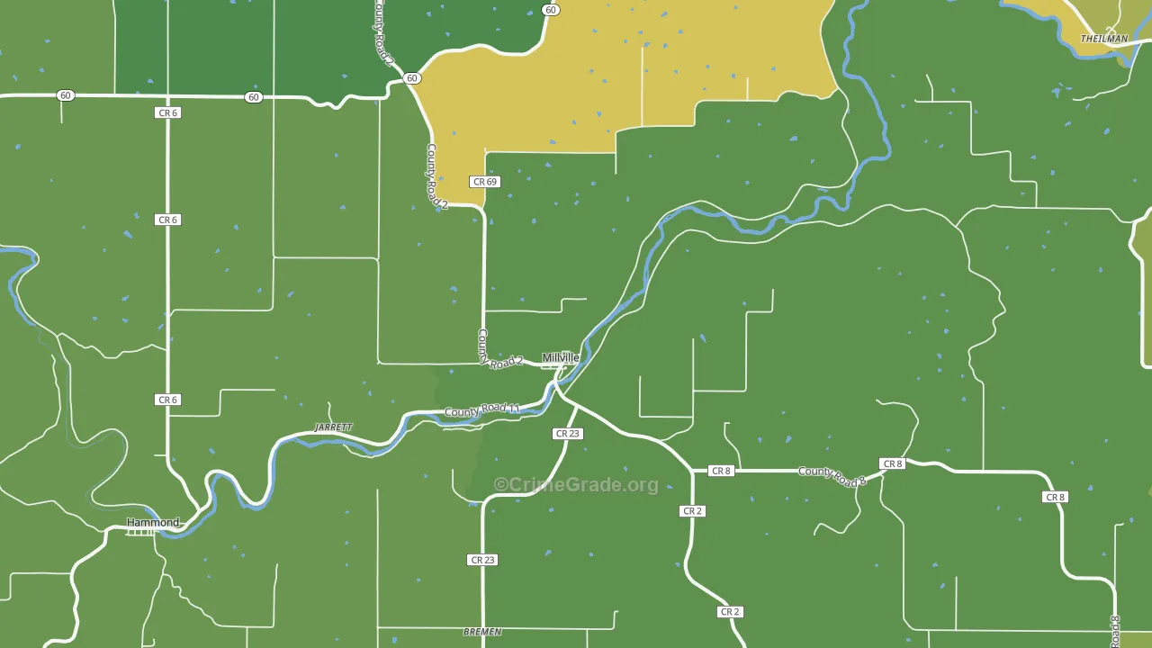55957, MN Map of Drug-Related Crime Rates