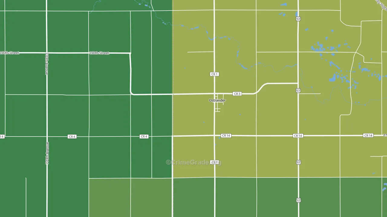 55961, MN Map of Drug-Related Crime Rates