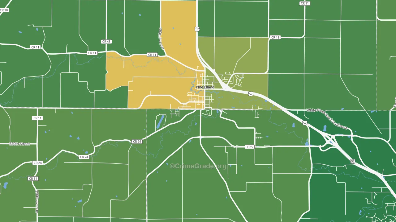 55963, MN Map of Drug-Related Crime Rates