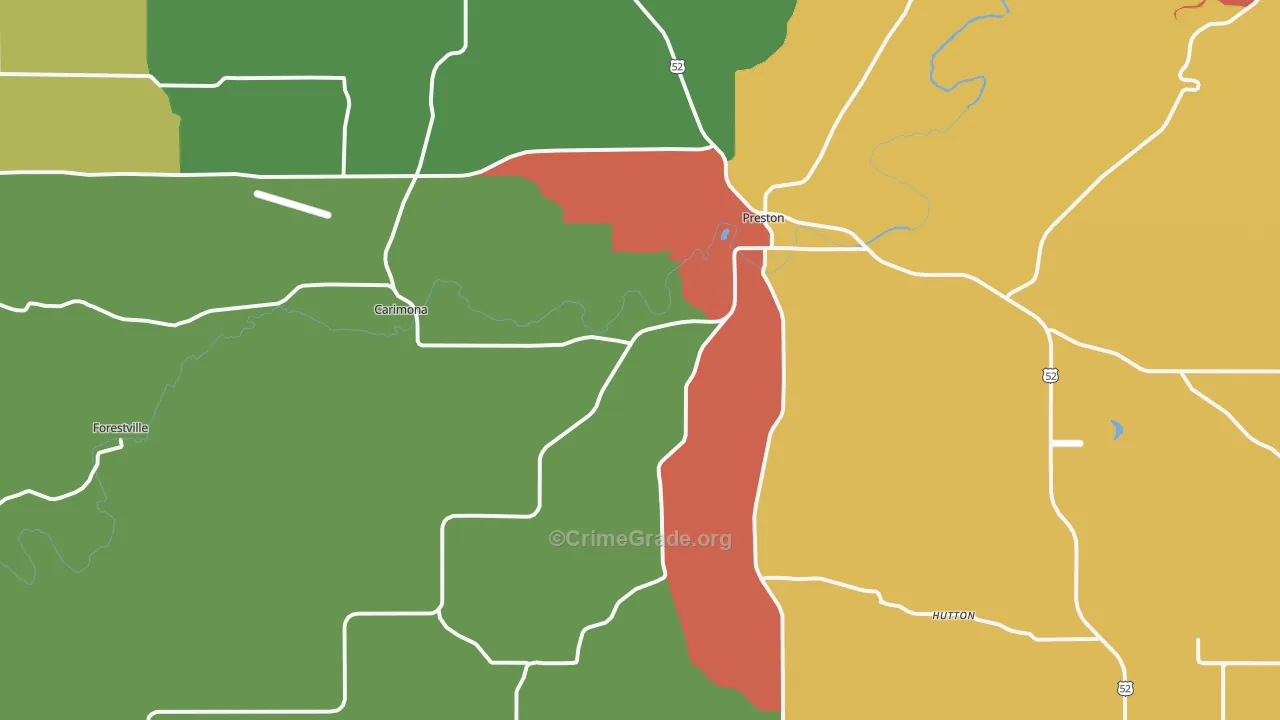 55965, MN Map of Drug-Related Crime Rates