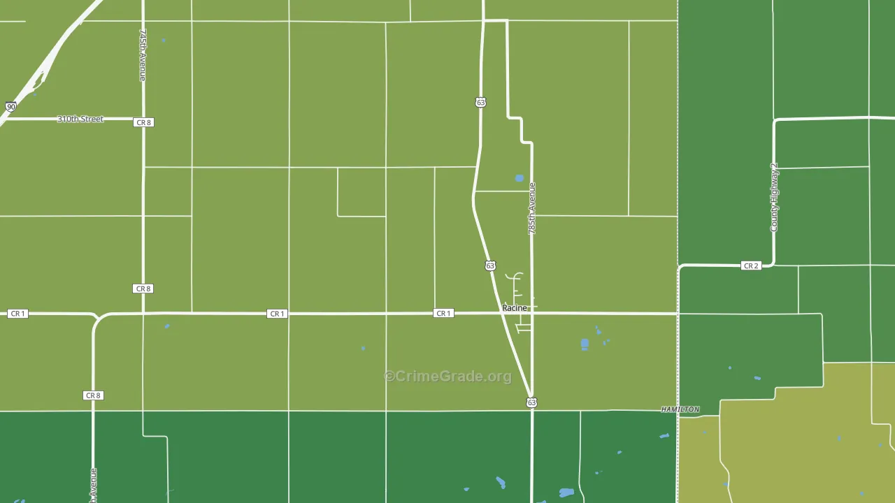 55967, MN Map of Drug-Related Crime Rates