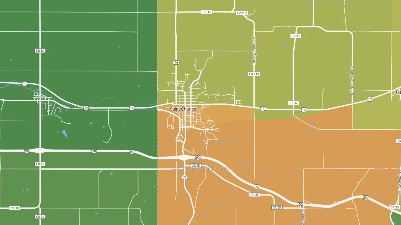 55972, MN Map of Drug-Related Crime Rates