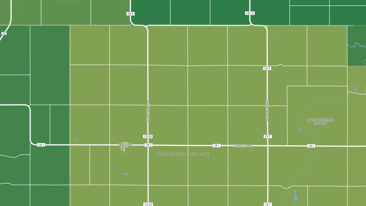 55973, MN Map of Drug-Related Crime Rates