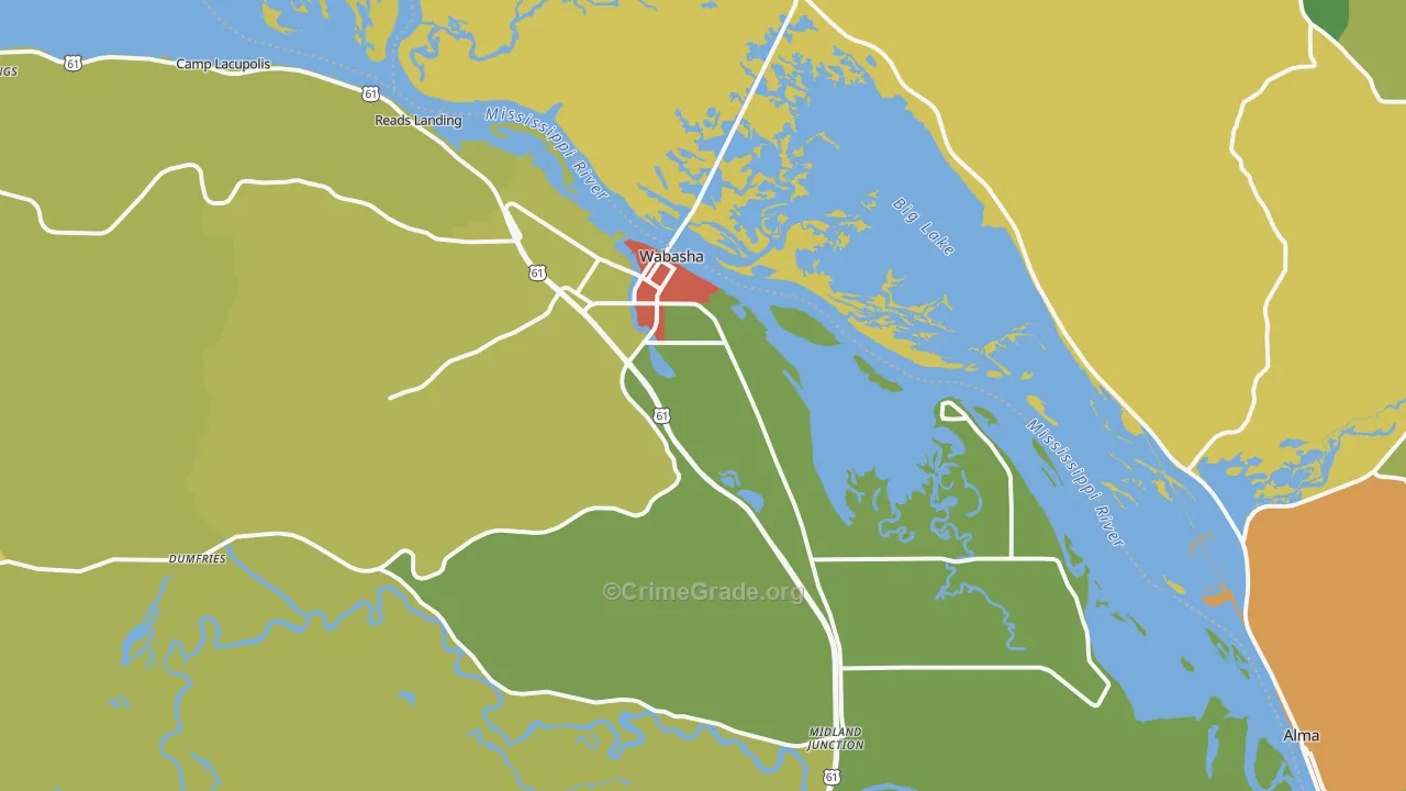 55981, MN Map of Drug-Related Crime Rates