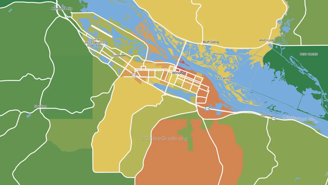 55987, MN Map of Drug-Related Crime Rates