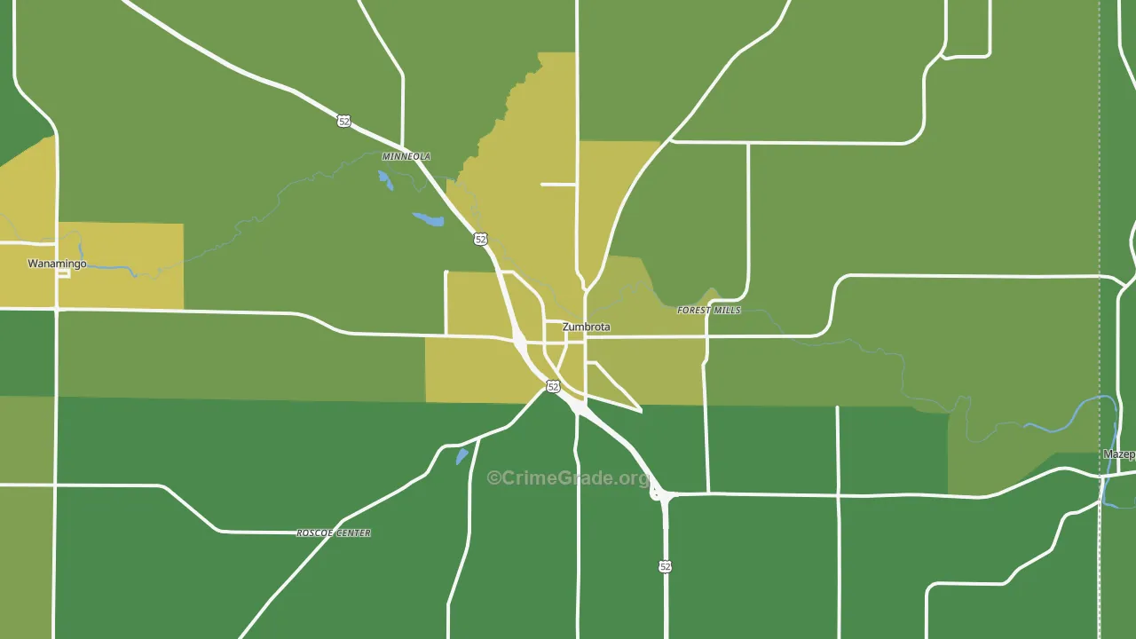 55992, MN Map of Drug-Related Crime Rates